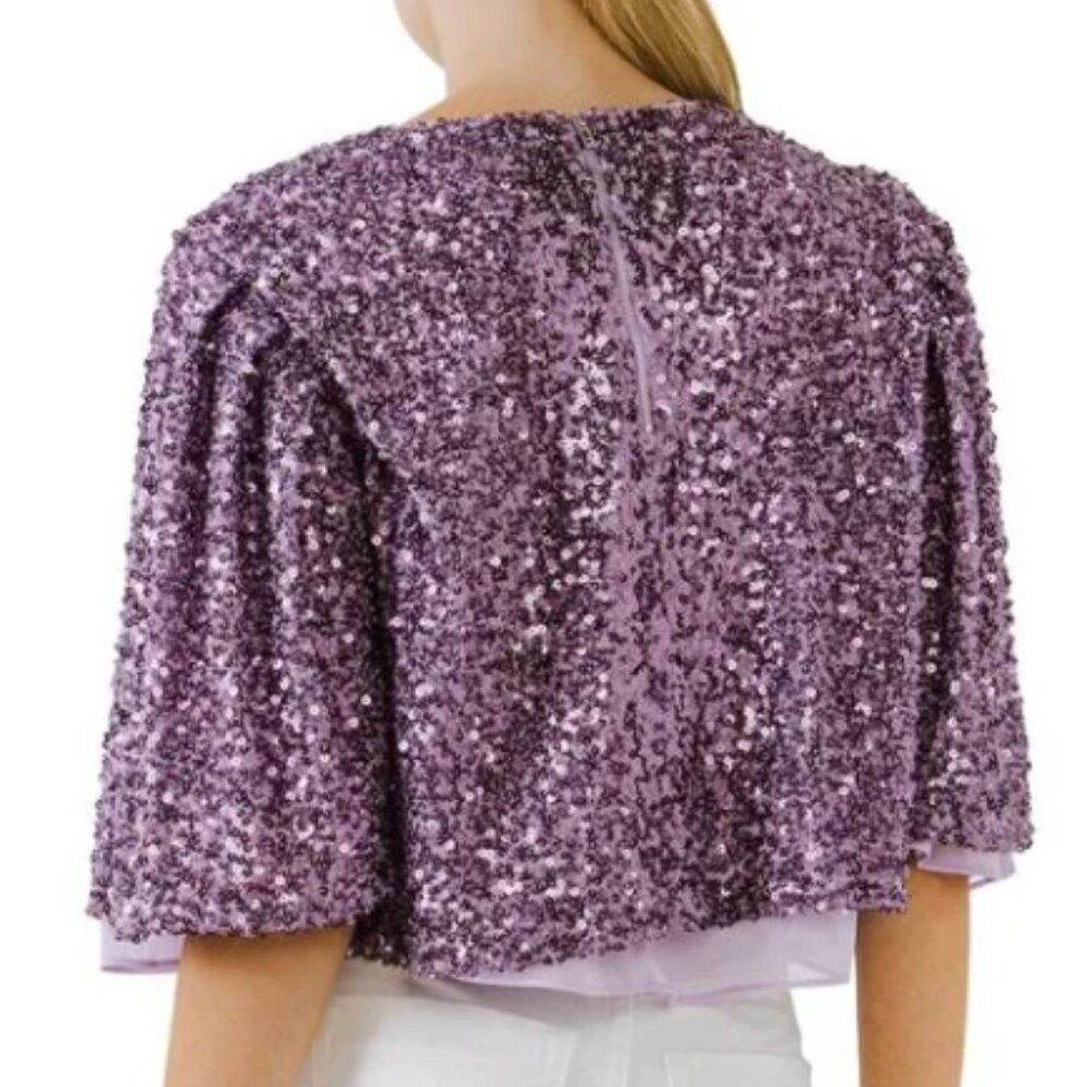 💟💜💟💜💟💜 ENDLESS ROSE Sequined Top 💟💜💟💜💟💜 - Picture 5 of 15
